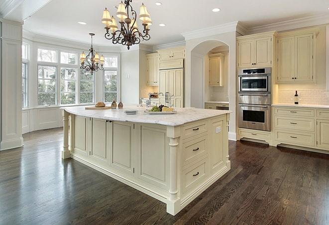 shiny laminate floors in a modern living room in East Brunswick, NJ